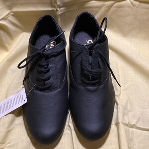 Black Leather Men's Ballroom shoes